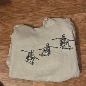 Skeleton Skateboard Graphic Hoodie